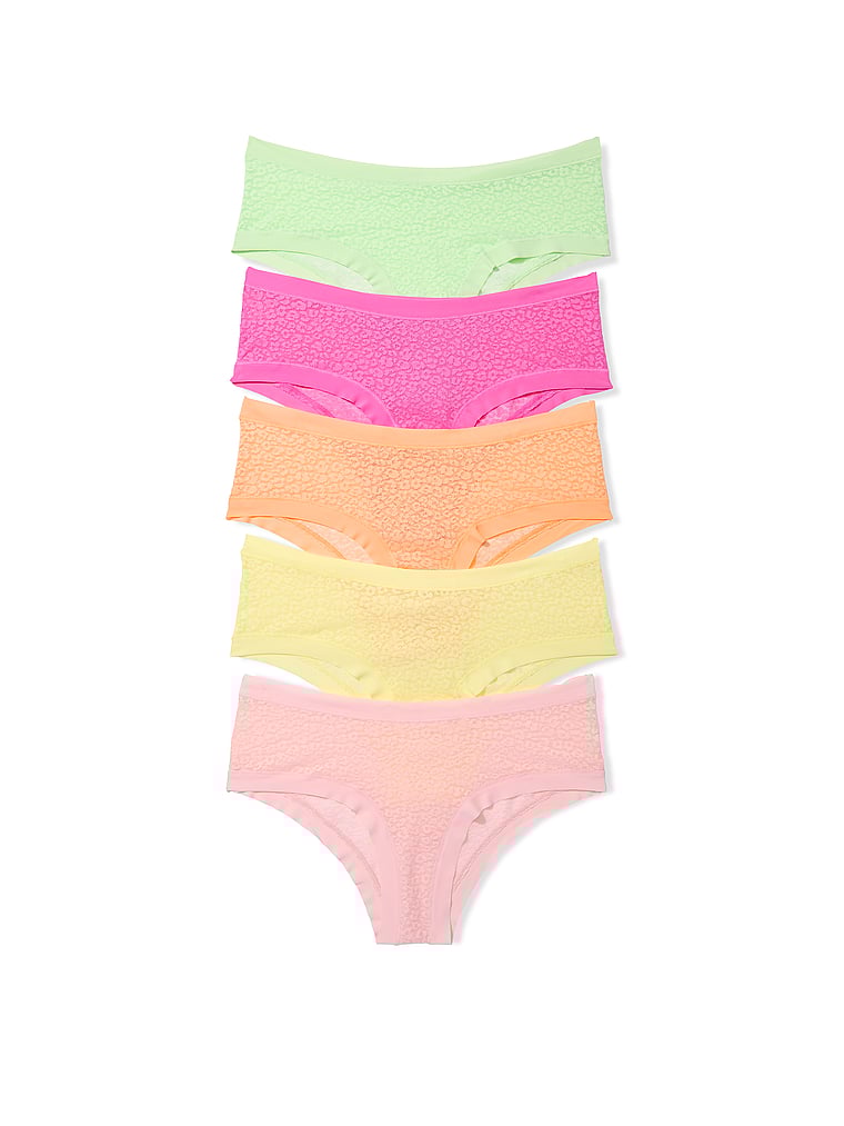 Victoria's Secret, Victoria's Secret 5-Pack No-Show Leopard Lace Cheeky Panties, offModelFront, 1 of 1