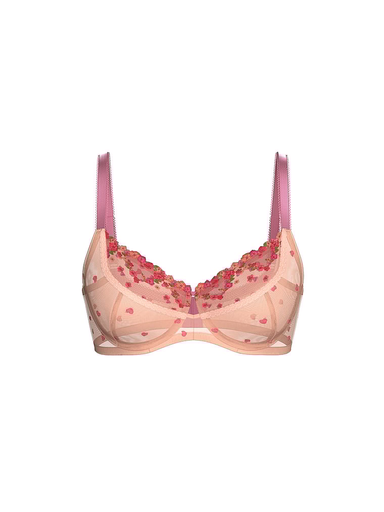 Fabulous by Victoria's Secret Beautiful Bows Embroidery Unlined Full-Cup Bra