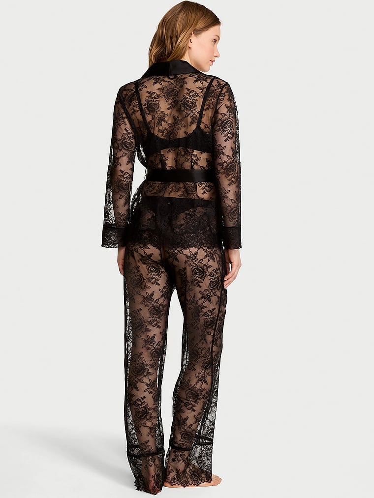 Rose Lace Long Pajama Set