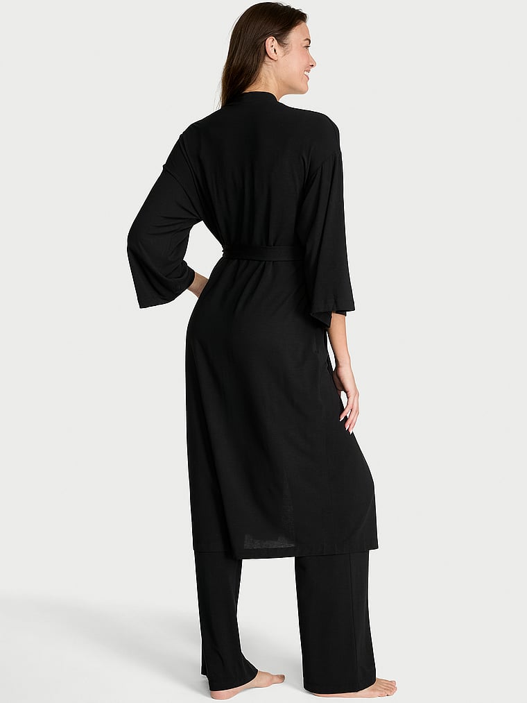 Victoria's Secret, Victoria's Secret SoSoft™ Modal 3-Piece Set, Black, onModelBack, 2 of 4 Kennidy is 5'11" and wears S/Long