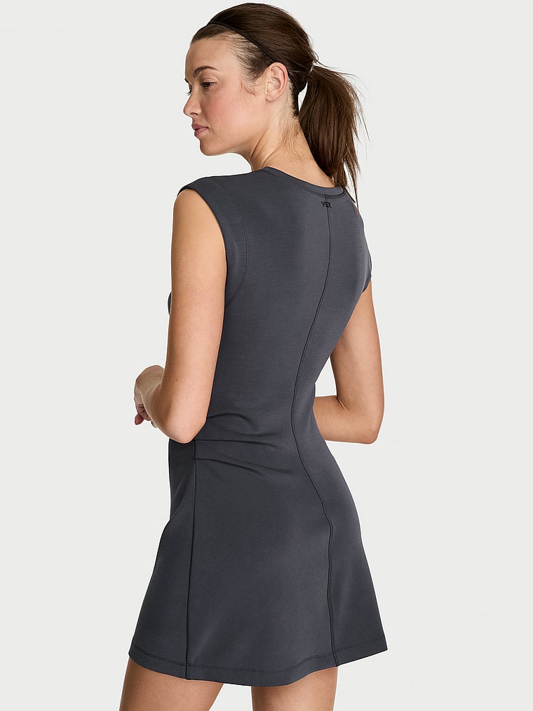 Victoria's Secret, VSX Featherweight Knit Mini Dress, Black, onModelBack, 2 of 2 Kennidy is 5'11" or 180cm and wears 34B or Small