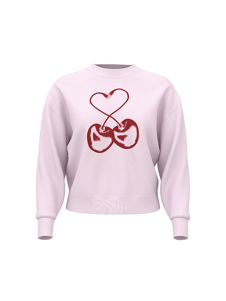 PINK Campus Knit Sweater, Pink Tulip Cherry V-Day, offModelFront, 4 of 4