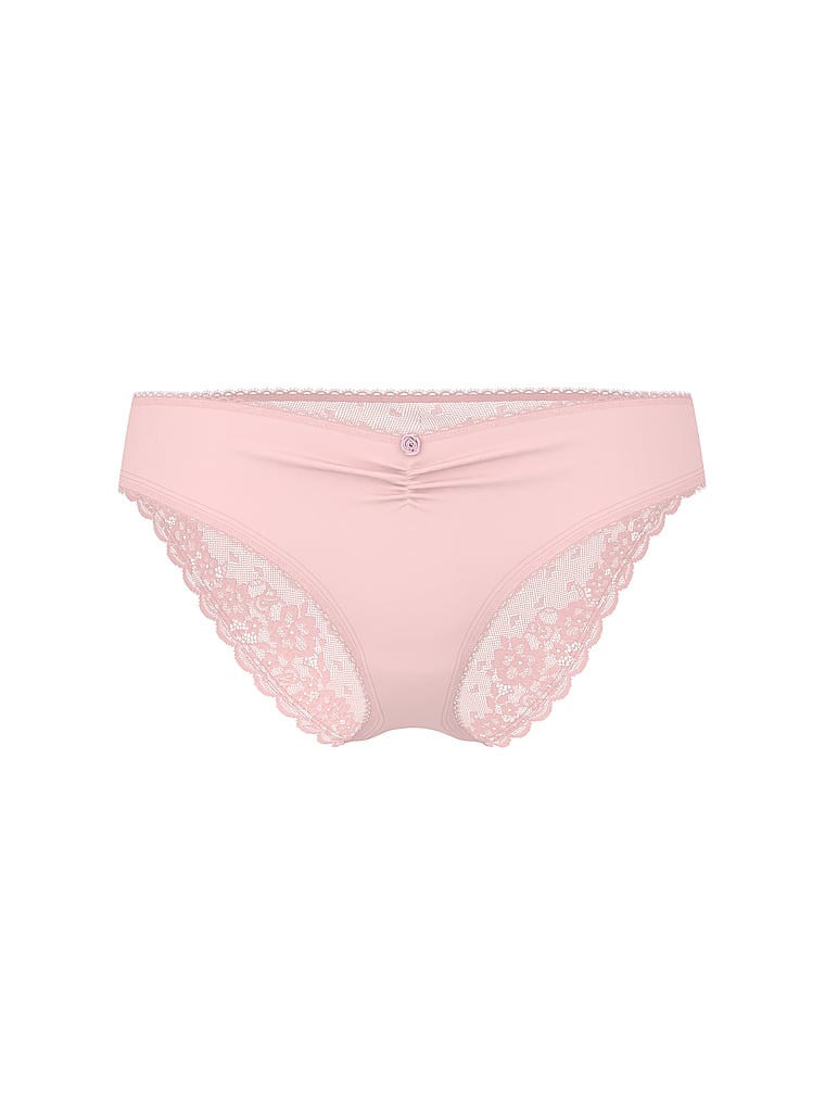 Victoria's Secret, Victoria's Secret Stretch Cotton Heart Lace Hiphugger Panty, offModelFront, 3 of 3