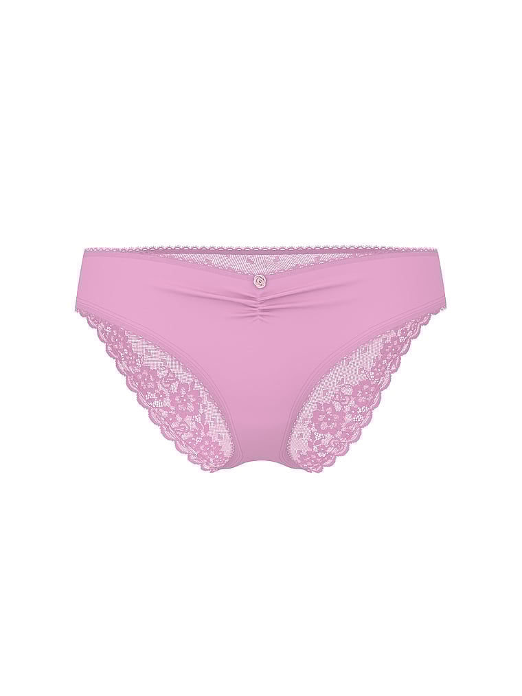 Victoria's Secret, Victoria's Secret Stretch Cotton Hiphugger Panty, Bikini Pink, offModelFront, 3 of 3
