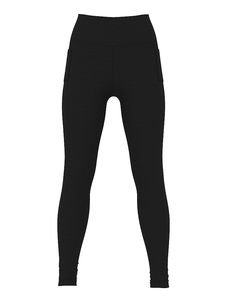PINK Relay Leggings, Pure Black Marl, offModelFront, 3 of 3