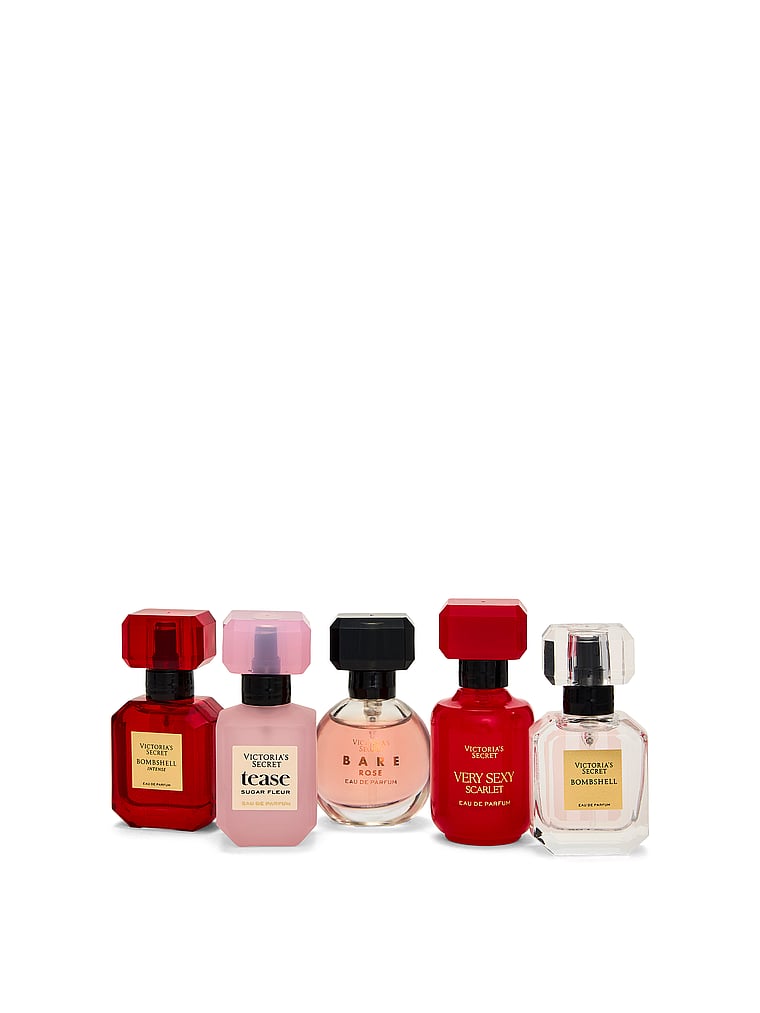 Victoria's Secret, Fine Fragrance 5-Piece Fragrance Discovery Gift Set including Tease Sugar Fleur and Heart-Shaped Box , Multicolored, detail, 3 of 3