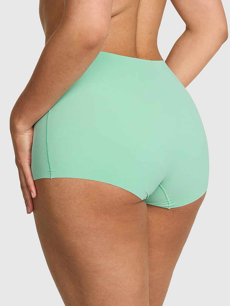 PINK No-Show Mid-Rise Boyshort Panty, Green Sea, onModelBack, 2 of 5 Breanna is 5'8" and wears Large