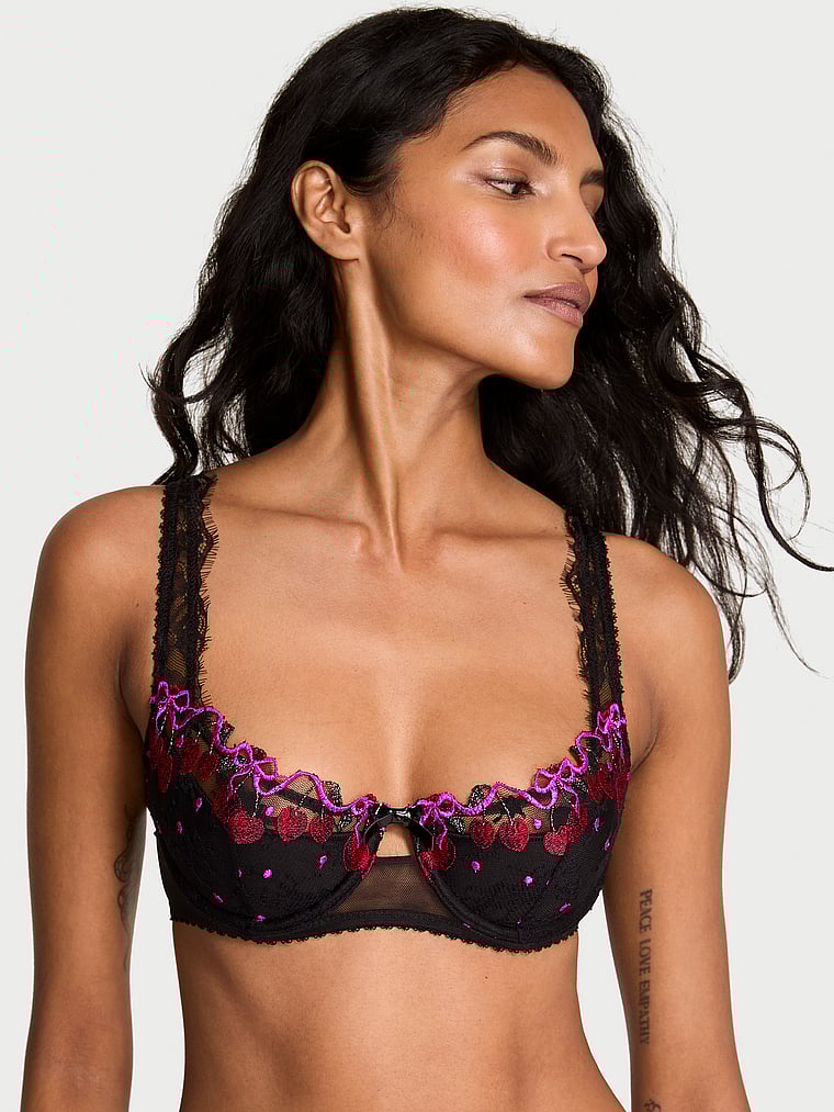 Rose Lace Uplift Balconette Bra