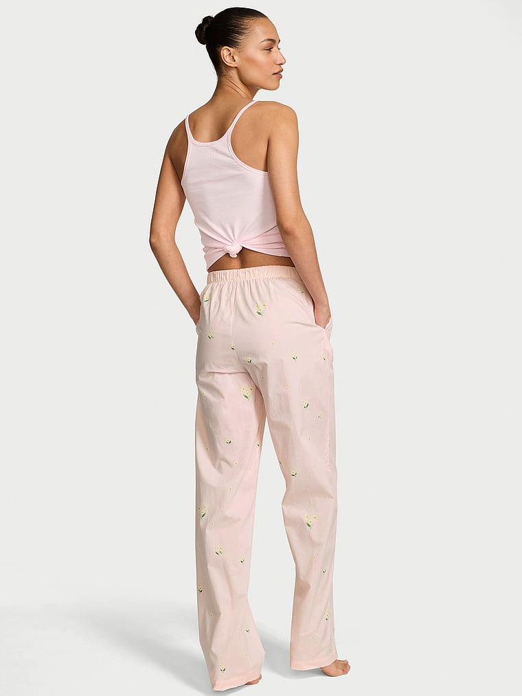 Victoria's Secret, Victoria's Secret Mix & Match Sleep Heritage Cotton Pajama Pants, Ballet Pink Floral, onModelBack, 2 of 5 Nikita is 5'10" or 178cm and wears Small