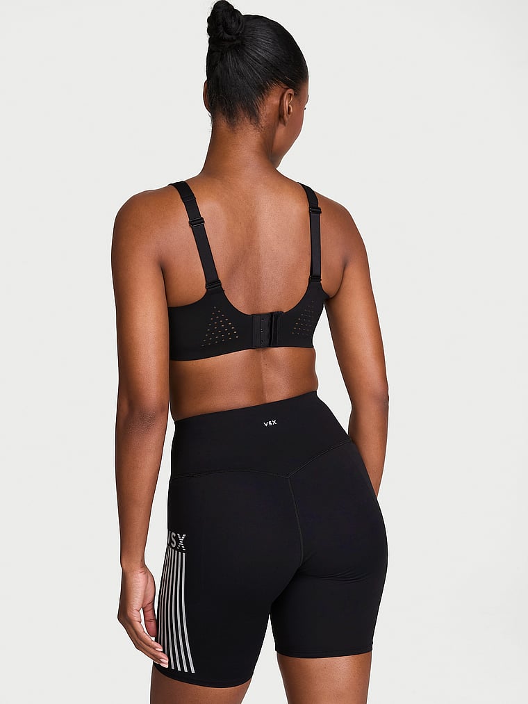 Victoria's Secret, VSX VSX Elevate™ 7" Bike Short, Black, onModelBack, 2 of 3 Tsheca is 5'9" or 175cm and wears Small