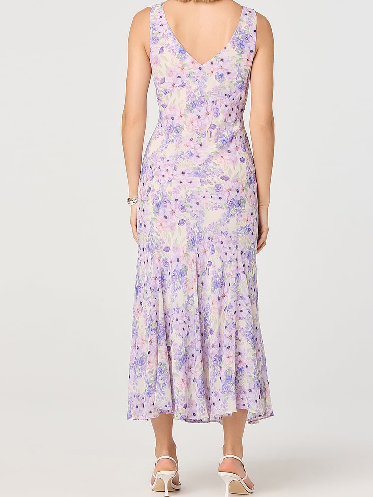 Victoria's Secret, Astr The Label Symone Dress, Purple Floral, onModelBack, 2 of 3