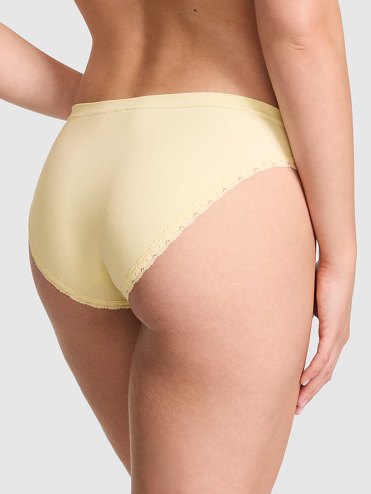 PINK Seamless Bikini Panty, Palest Yellow, onModelBack, 2 of 3 Taylor is 5'8" and wears Small