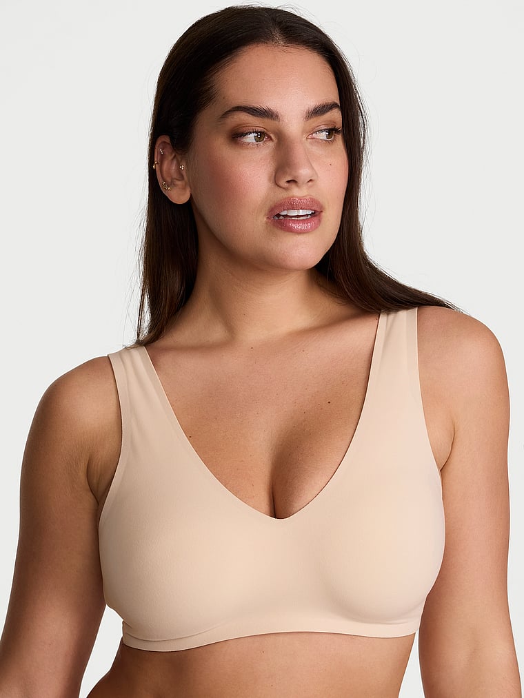 Victoria's Secret, The T-shirt SlumberBra™, Marzipan, onModelFront, 1 of 3 Lorena is 5'9" and wears 34DD (E) or Large