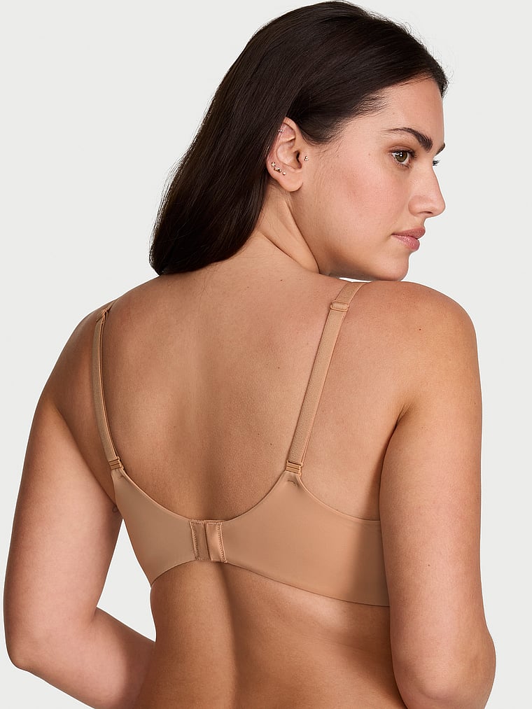 Victoria's Secret, The T-shirt Lightly Lined Full-Coverage Cotton Bra, Praline, onModelBack, 2 of 3 Lorena is 5'9" or 175cm and wears 34DD (E) or Large