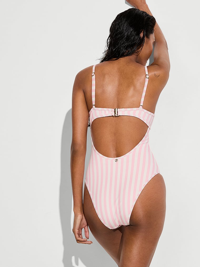 Essential Heritage Stripe Balconette Cheeky One-Piece Swimsuit