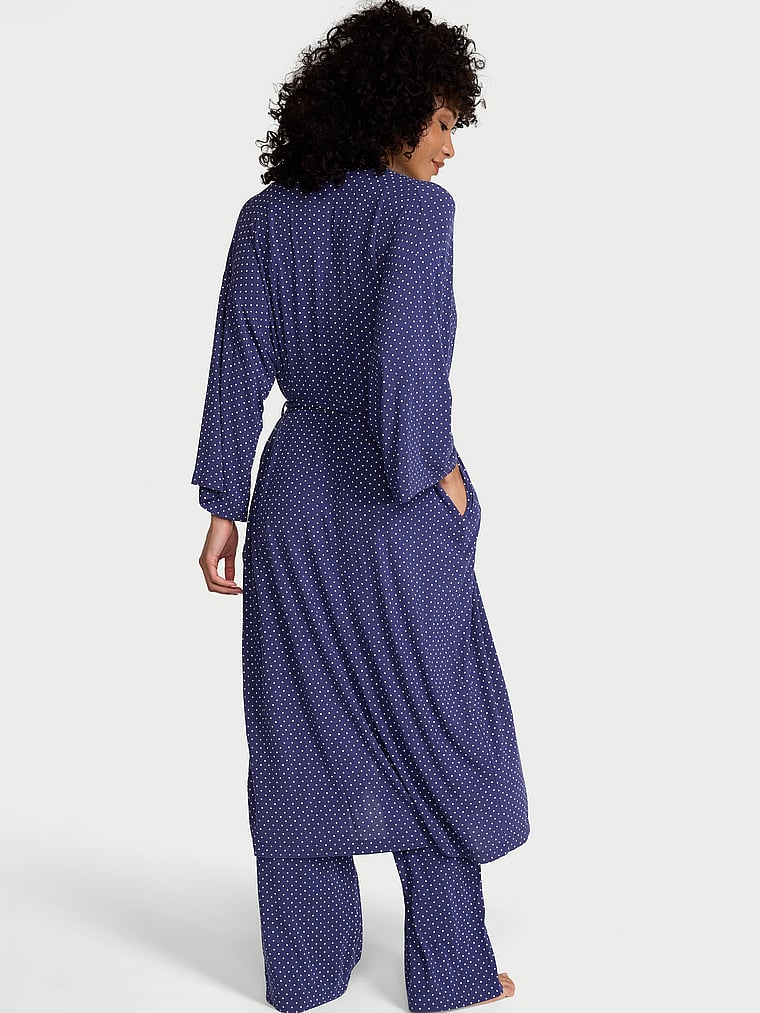 Victoria's Secret, Victoria's Secret SoSoft™ Modal 3-Piece Set, Ink Blue Dots, onModelBack, 2 of 3