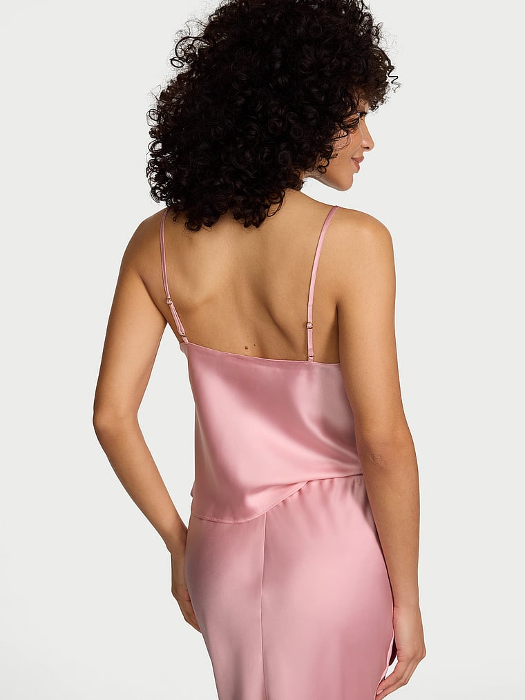 Victoria's Secret, Victoria's Secret Satin Cami Top, Dusk Pink, onModelBack, 2 of 4