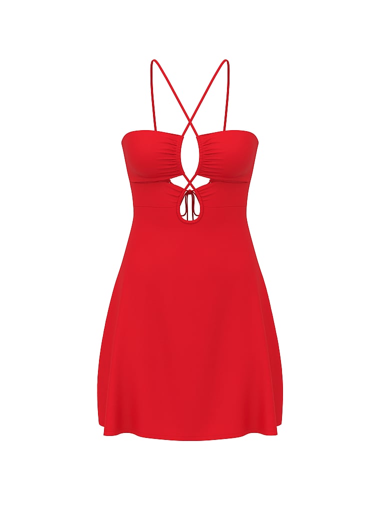 Victoria's Secret, Victoria's Secret Swim Beachwear Convertible Mini Dress, Lipstick, offModelFront, 3 of 3