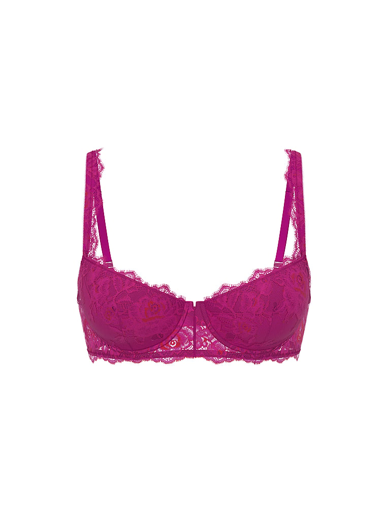 Rose Lace Shimmer Uplift Balconette Bra