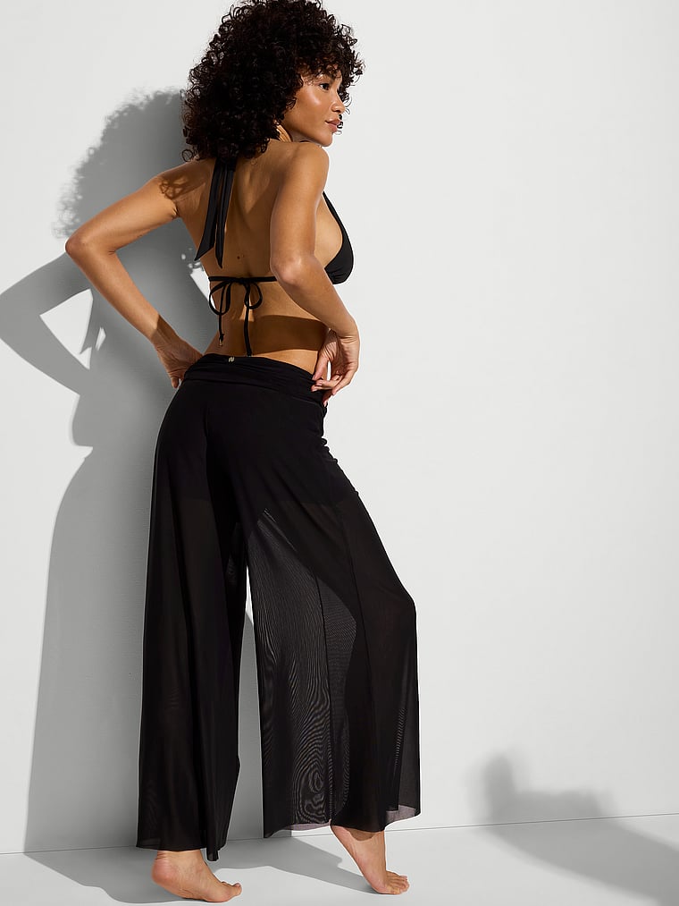 Beachwear Mesh Foldover Pants