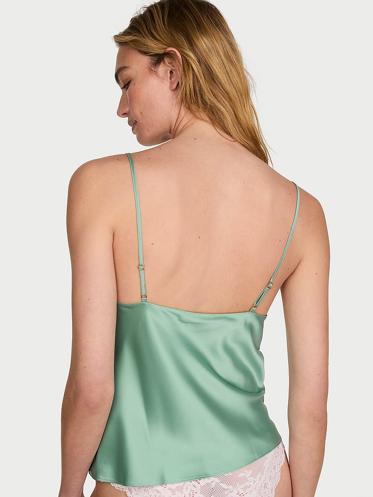 Victoria's Secret, Victoria's Secret Satin Cami Top, Sweet Spearmint, onModelBack, 2 of 3