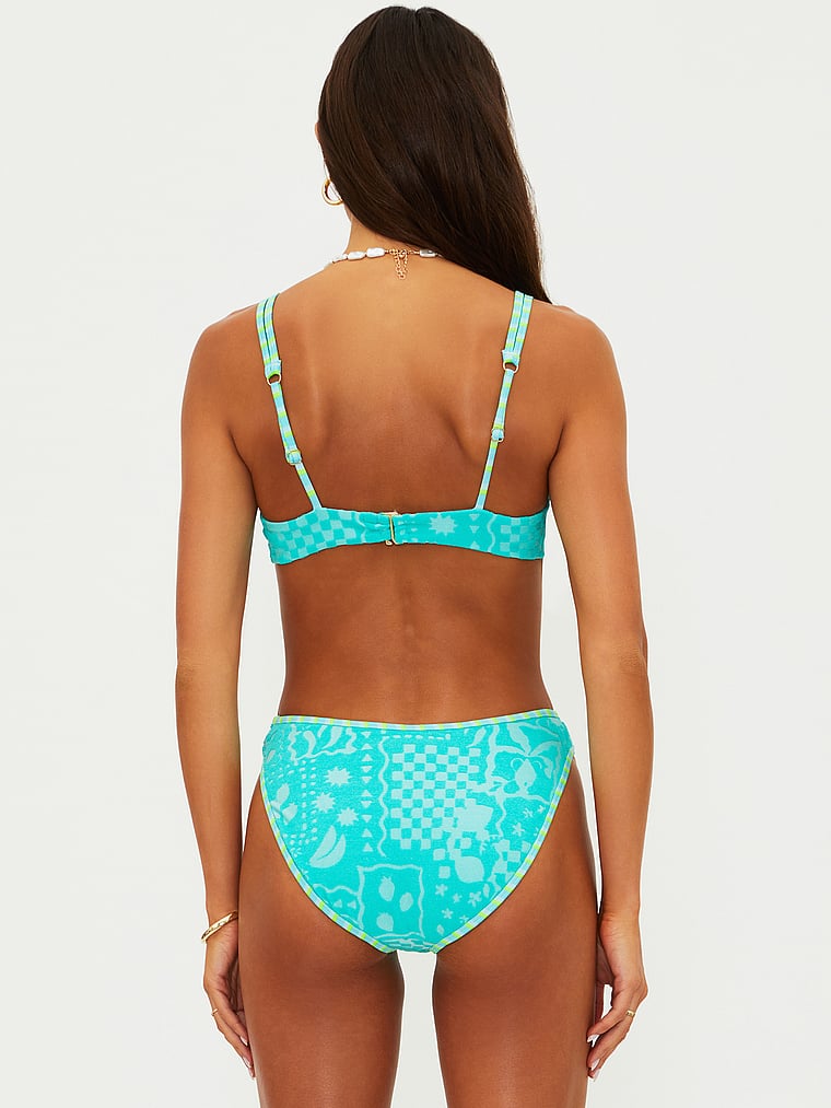 Victoria's Secret, Beach Riot Camilla Bikini Top, Aqua Haze Print, onModelBack, 2 of 3