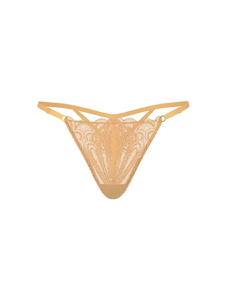 Showgirl Embroidery Adjustable V-String Panty