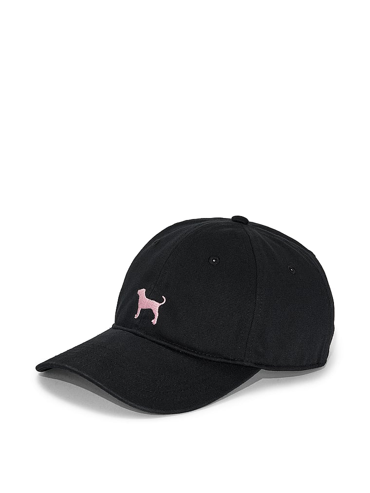 PINK Baseball Hat, Pure Black, detail, 4 of 4