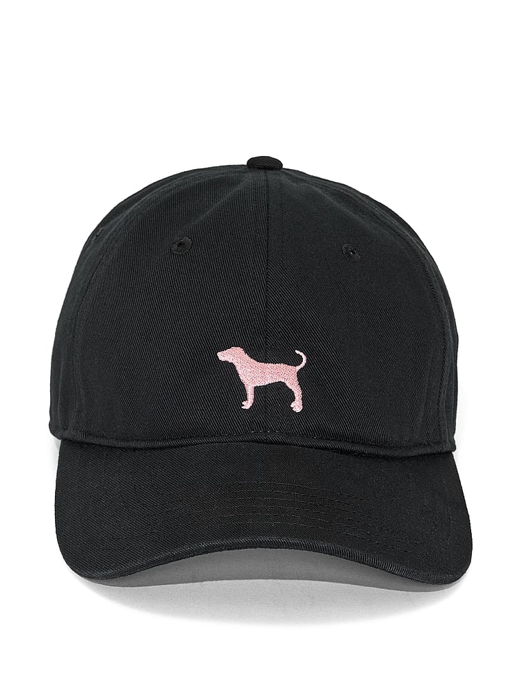 PINK Baseball Hat, Pure Black, onModelBack, 2 of 4
