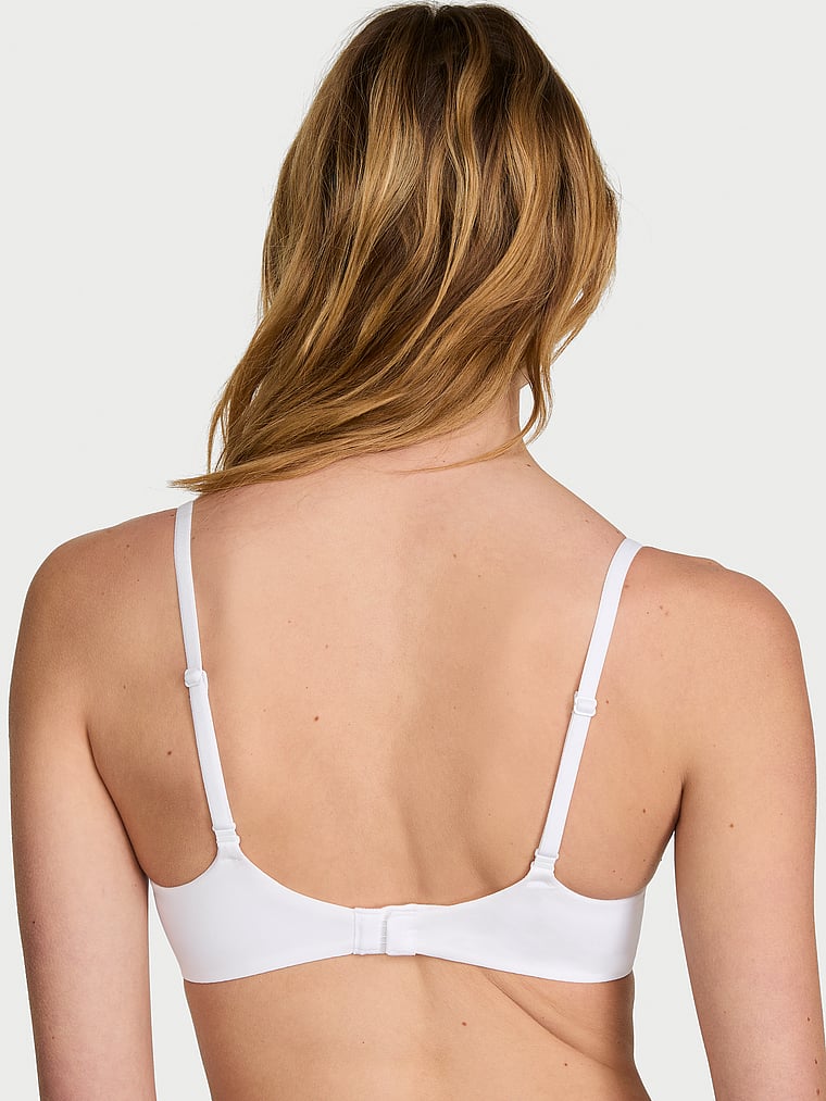Victoria's Secret, The T-shirt Lightly Lined Smooth Demi Bra, VS White, onModelBack, 2 of 3