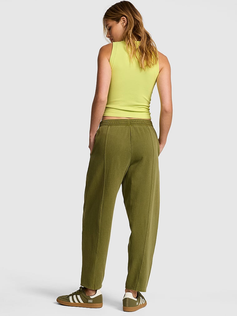 PINK Campus Fleece™ Seamed Barrel Sweatpants, Lizard Green, onModelBack, 2 of 4