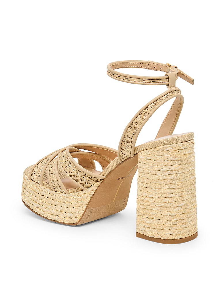 Dolce Vita Danila Block Heel Sandals, Natural, onModelBack, 2 of 4