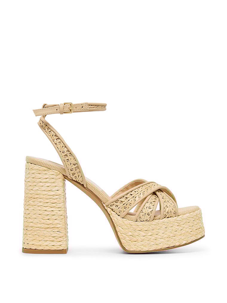 Dolce Vita Danila Block Heel Sandals, Natural, onModelSide, 3 of 4