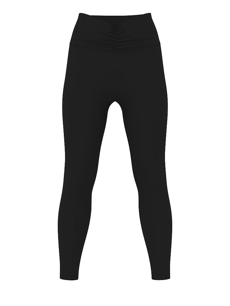 Victoria's Secret, VSX VSX Elevate™ Tuxedo Shine Legging, Black, offModelFront, 4 of 5