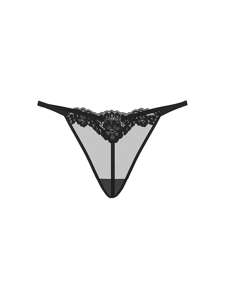 Bridal Tulle Veil Bow-Back V-String Panty