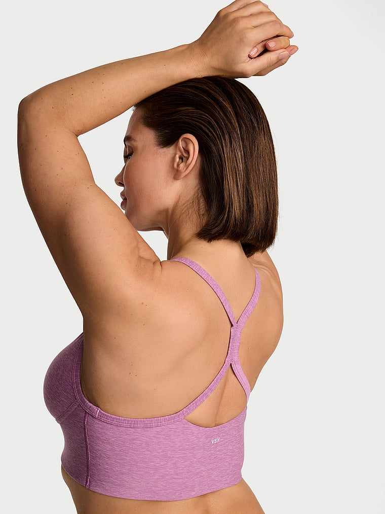 Victoria's Secret, VSX VSX LUXMarl™ Racerback Sports Bra, Violet Frost, onModelBack, 2 of 3