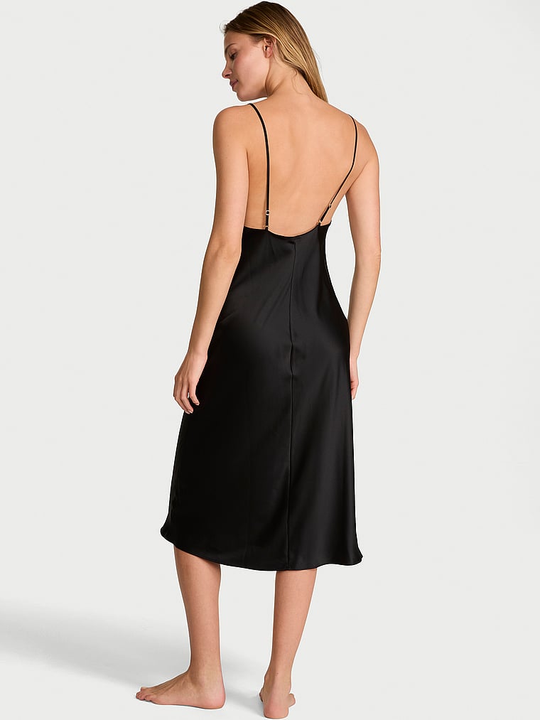 Satin Midi Slip Dress