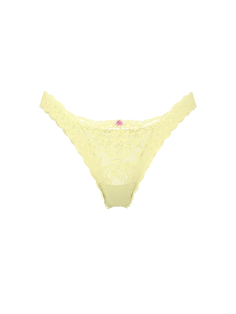 Victoria's Secret, Dream Angels Lace Brazilian Panty, Lemonade, offModelFront, 4 of 4