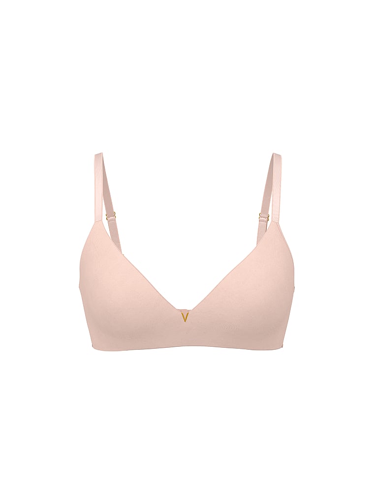 Victoria's Secret, Love Cloud Wireless Push-Up Bra, Purest Pink, offModelFront, 3 of 3