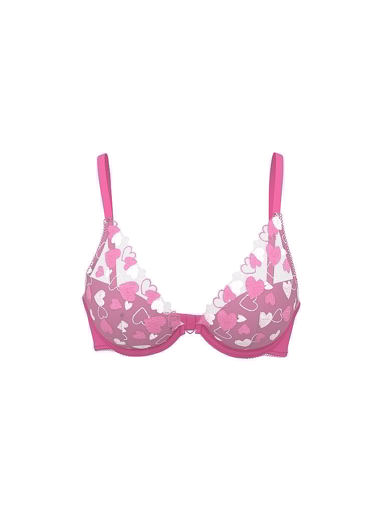 PINK Wink PINK Wink™ Lightly Lined Plunge Bra, Pink Balloon, offModelFront, 4 of 6