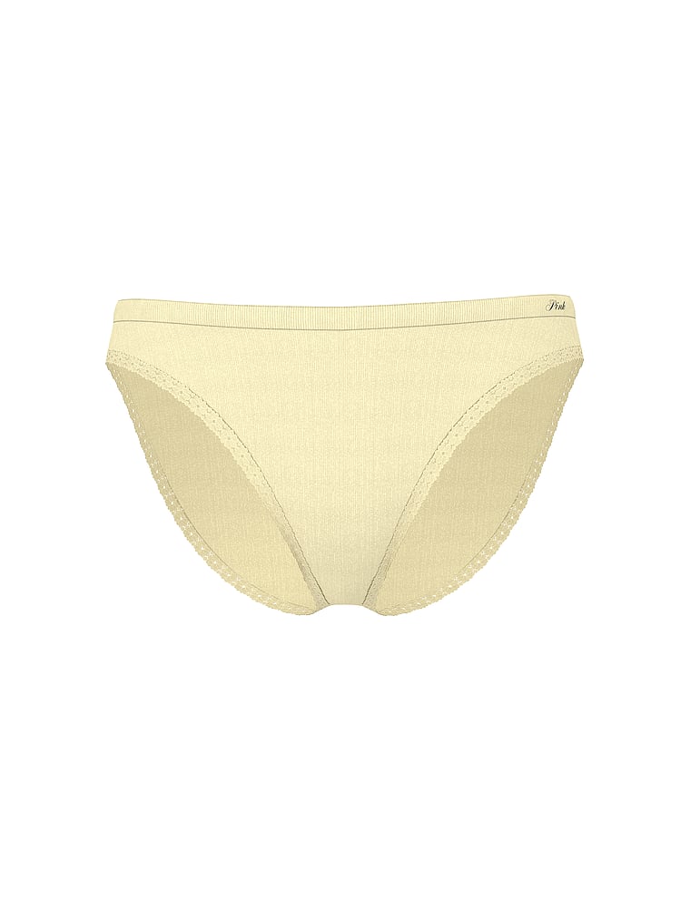 PINK Seamless Bikini Panty, Palest Yellow, offModelFront, 3 of 3