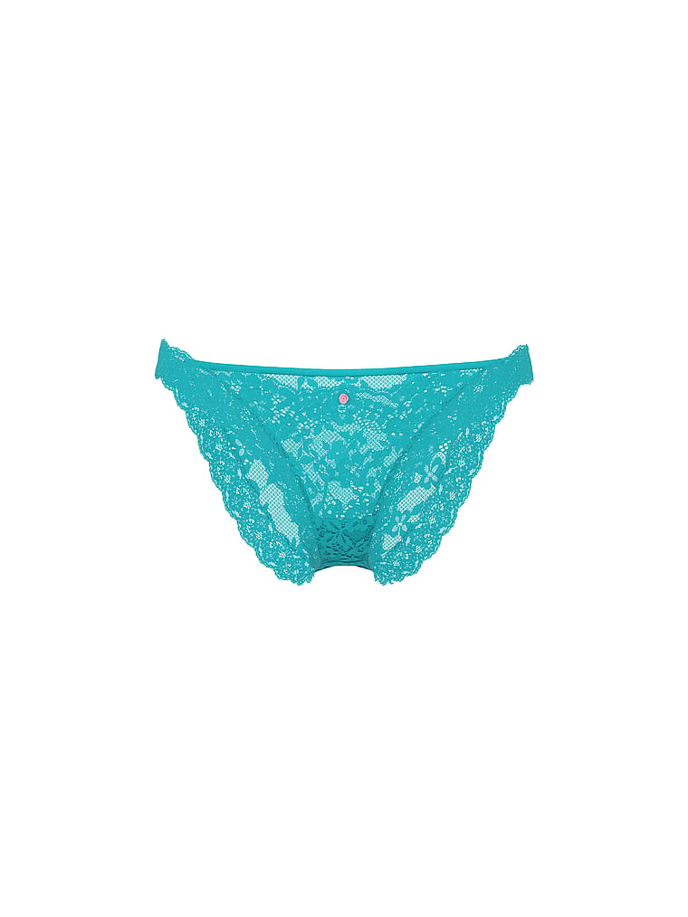 Victoria's Secret, Dream Angels Lace-Trim Bikini Panty, Weekend Blue, offModelFront, 3 of 3