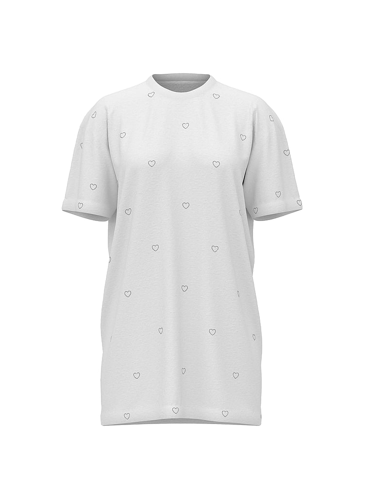 Victoria's Secret, Victoria's Secret 100% Cotton Oversize Sleep Tee, offModelFront, 3 of 4