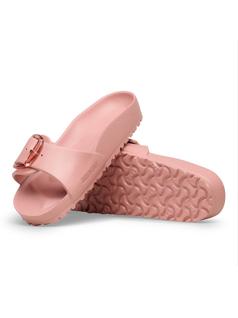 Birkenstock Madrid Big Buckle EVA Slide, Pink Clay, onModelBack, 2 of 3