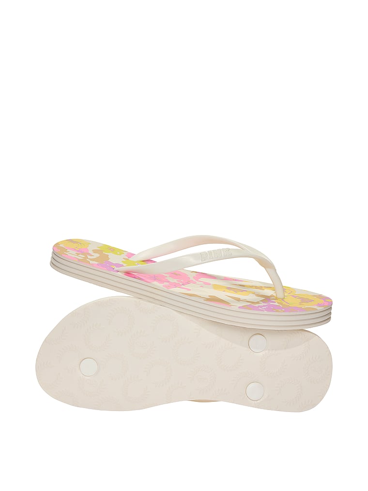 PINK PINK Flip Flops, Lime/Purple Floral PINK, offModelBack, 2 of 2