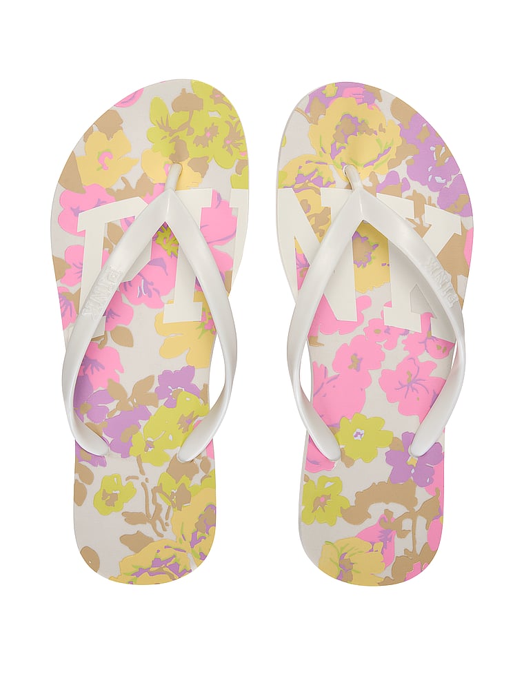 PINK PINK Flip Flops, Lime/Purple Floral PINK, offModelFront, 1 of 2