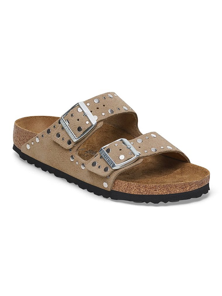 Birkenstock Arizona Rivets Sandals, Taupe, onModelSide, 3 of 3