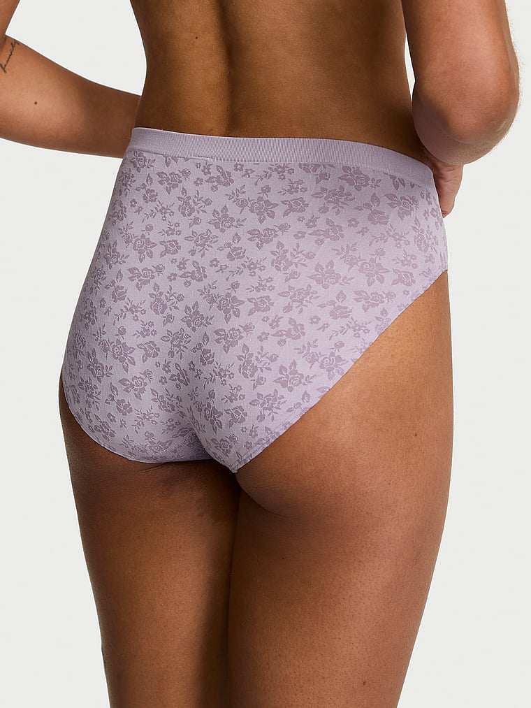 Victoria's Secret, Seamless Seamless High-Leg Brief Panty, Crystal Lilac Floral, onModelBack, 2 of 3 Anyeline is 5'10" and wears Small
