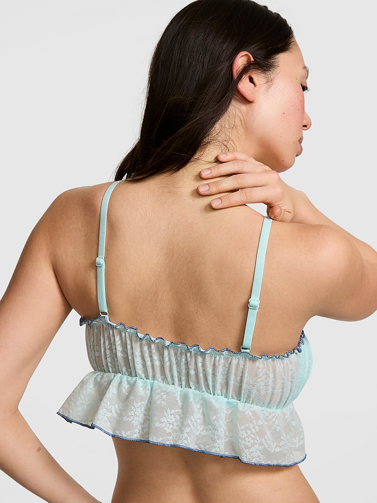 PINK Wink GRWPINK™ Flutter Bralette, Spray Blue, onModelBack, 2 of 3