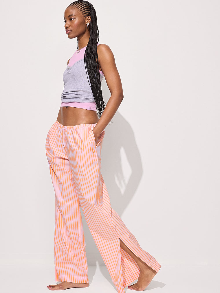 PINK Sweet Dreams Pajama Pants, Vitamin C Stripes, onModelSide, 3 of 4